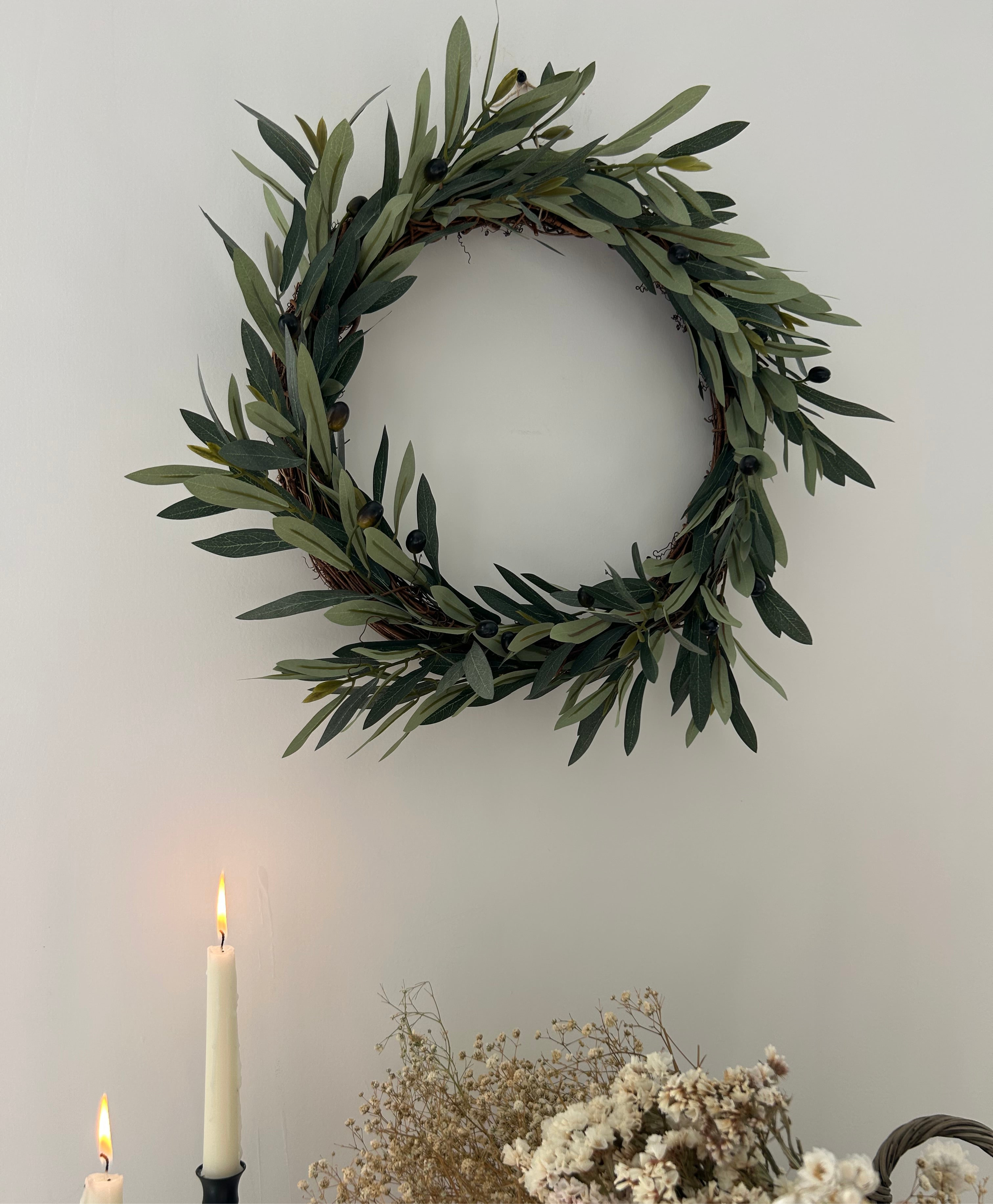 ‘All year round’ Olive faux wreath