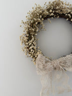 Jazmin’ Gypsophila Wreath finished with a lace bow 30cm