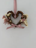 Mini heart wreath 10cm (mix pink)