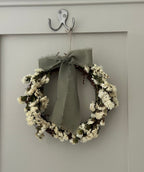 ‘Sage’ Wreath with white statice and sage bow