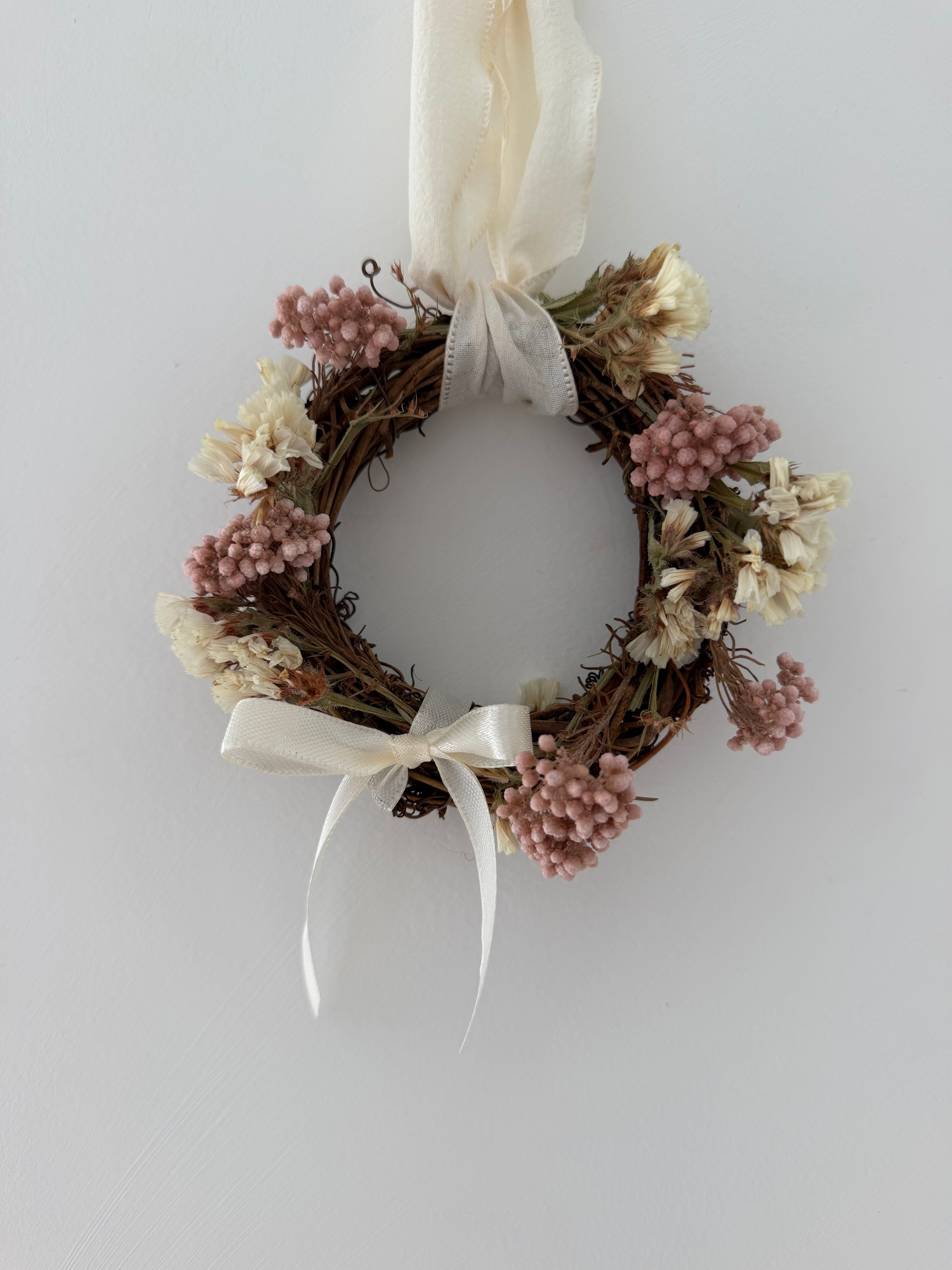 Mini wreath 10cm (ivory & pink - sample 15)