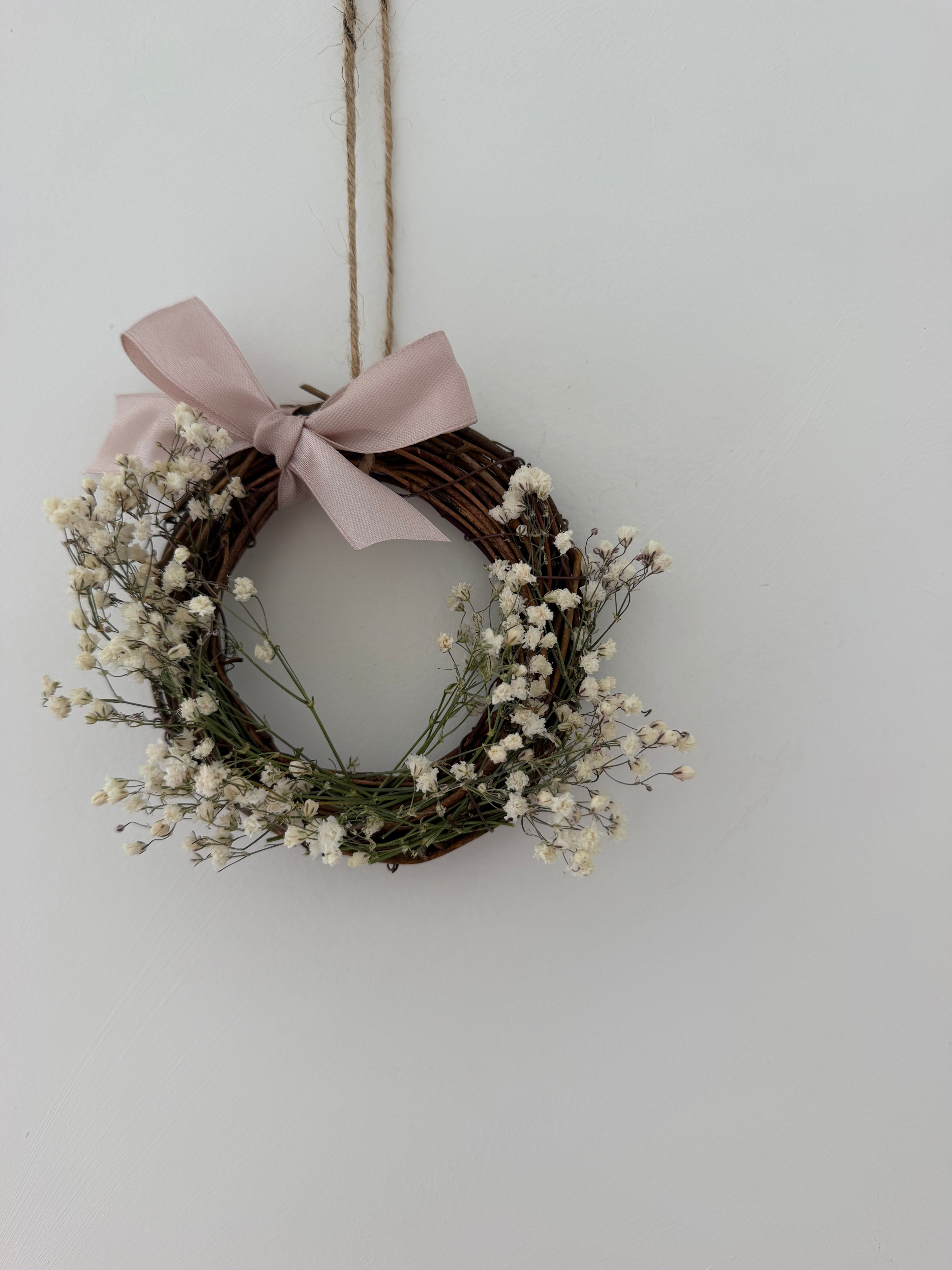 Mini wreath 10cm (pink bow)
