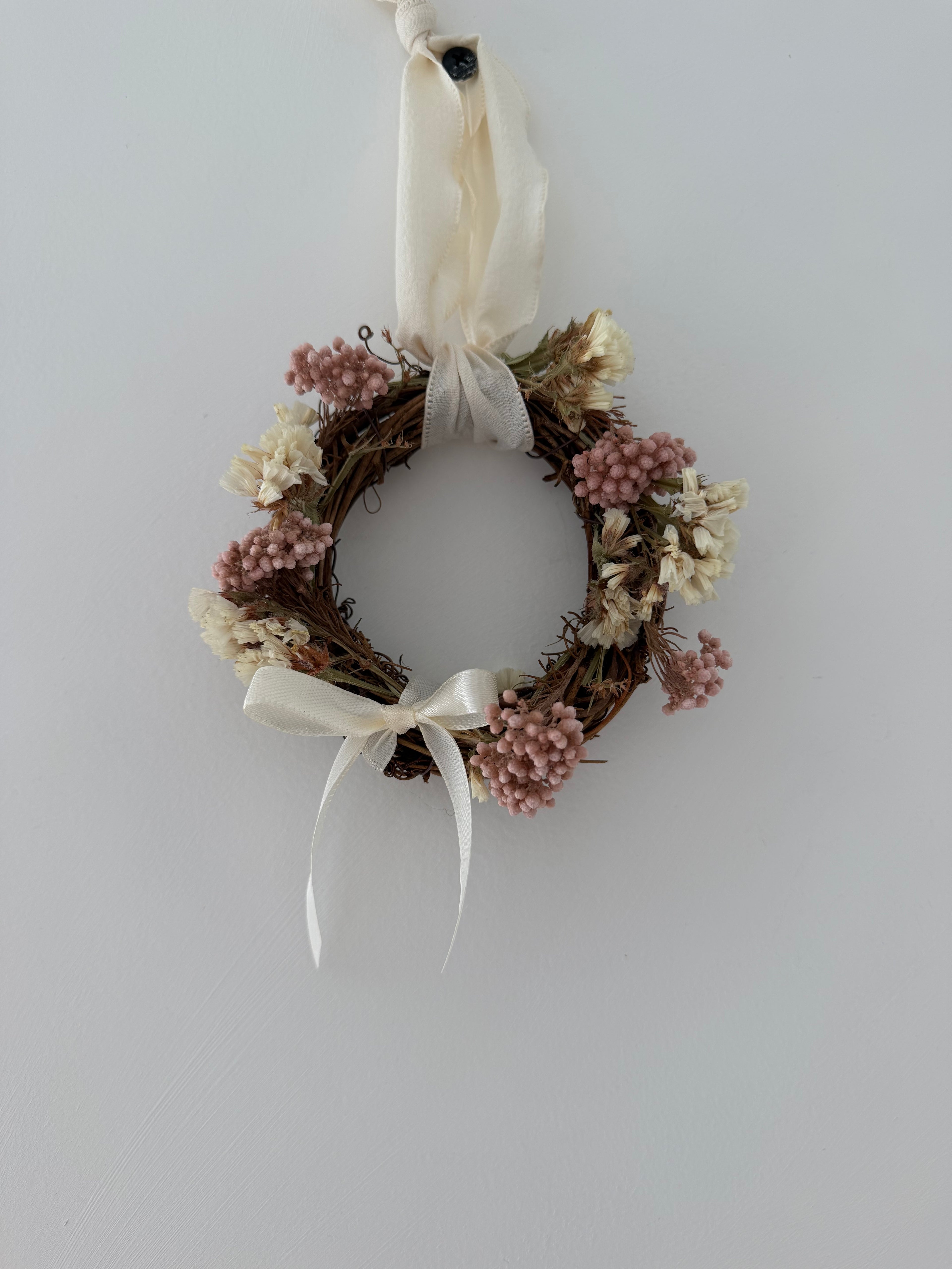 Mini wreath 10cm (ivory & pink - sample 15)