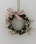 Mini wreath 10cm (pink bow)