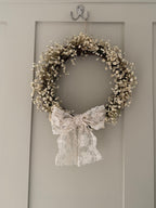 Jazmin’ Gypsophila Wreath finished with a lace bow 30cm