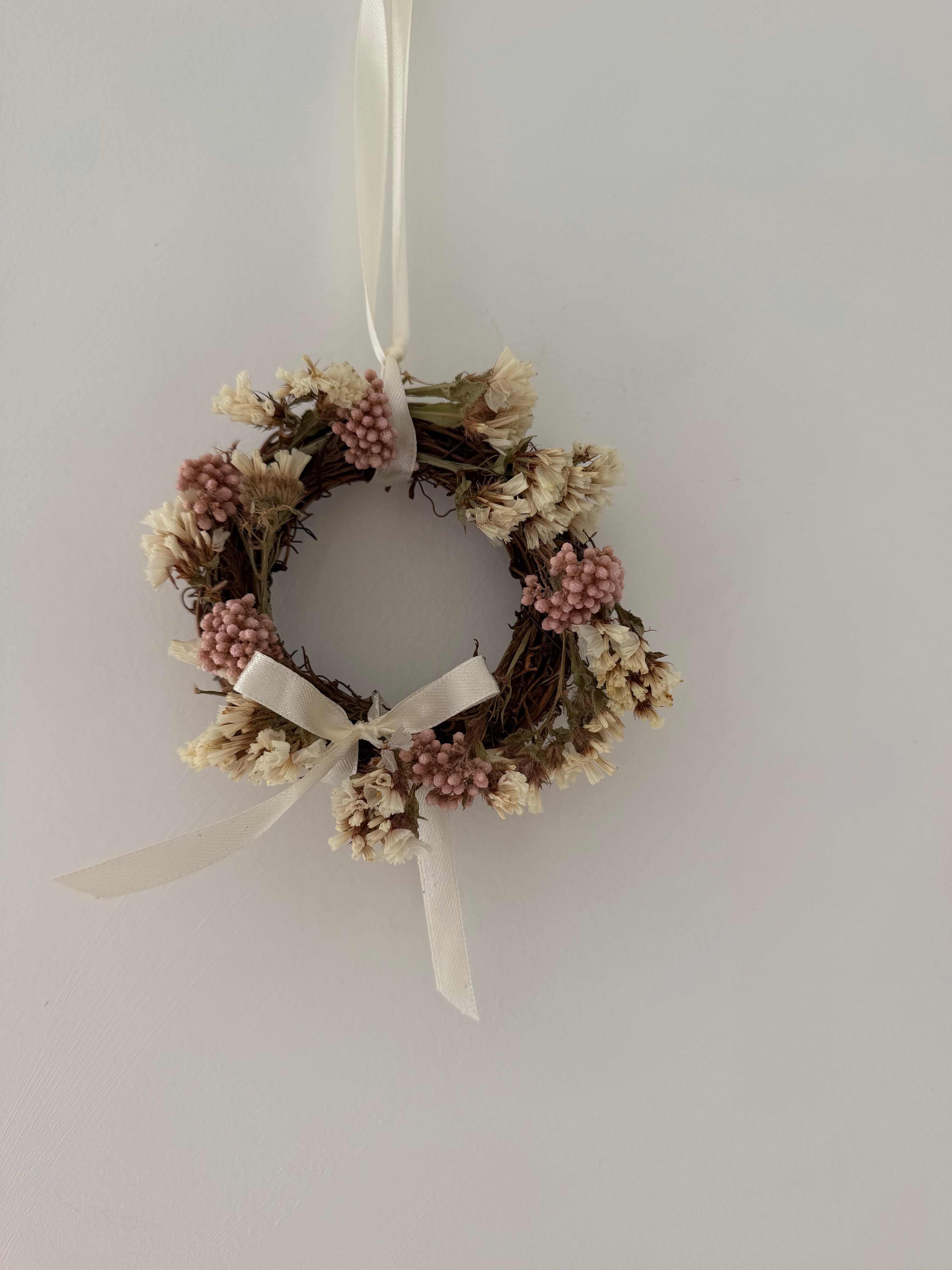 Mini wreath 10cm (ivory & pink - sample 14)